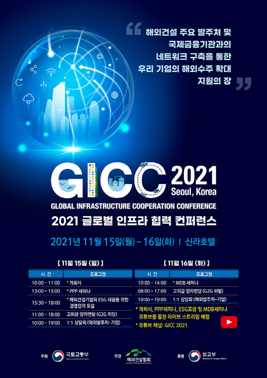 '글로벌 인프라 협력 콘퍼런스 2021' 포스터. <국토교통부 제공>